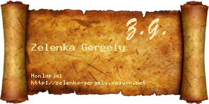 Zelenka Gergely névjegykártya